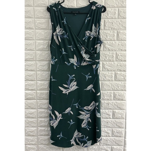 41 HAWTHORN WOMENS DRESS SIZE XL PETITE GREEN SLEEVELESS FLORAL‎ PRINT - Picture 1 of 12
